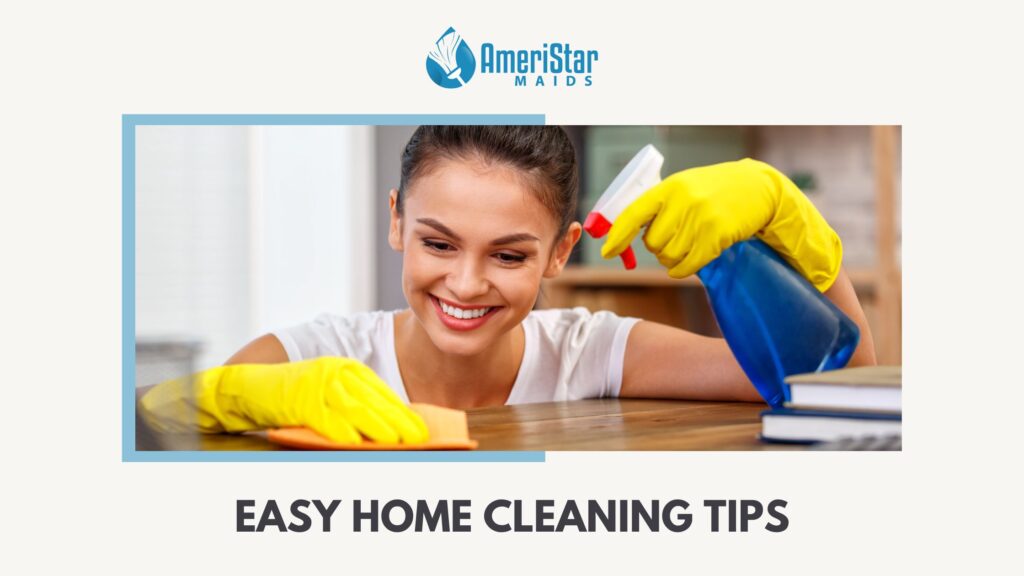 Home cleanliness is not only attractive, but they also promote health. Clean and arrange your home daily. In comparison, housework might appear complex and time-consuming. A sensible housecleaning strategy may make cleaning more straightforward, faster, and less laborious. If they follow a plan, clean one room at a time, and employ efficient cleaning procedures, people may maintain their houses clean and attractive without stress. People may enjoy a clean and tidy home and save time by forming a pattern in their daily cleaning regimen. Work One Room at a Time: Clean one area at a time to keep focused and avoid becoming overwhelmed. Cleanup is essential after every task. Starting and ending at the same point in each chamber increases the odds of completing in one session. Pay equal attention to the kitchen, living room, and bathroom. Make a weekly cleaning schedule to clean various sections of your home to ensure it's clean. This ensures your whole house is clean. Declutter and Organize: You should cleanse and arrange the area before cleaning and this would help if you did this before washing. Take care of the mess and spend 10 minutes on each spot. This enables you to decide whether to donate, store, or discard. Having a location for everything can make cleaning simpler and prevent clutter. Doing this without waste is achievable. Buy containers, boxes, and shelves to organize and make items easier to find. Gather Cleaning Supplies: Fill a pail or box with cleaning supplies and equipment. It will make them more portable. Cleaning requires less time and effort without having to find equipment. When products are nearby, you can search for them less. You should have gloves, microfibre cloths, rags, scrub brushes, and flexible cleansers to clean several surfaces and stains. Natural or eco-friendly cleaning solutions may be better for the environment and less toxic. Start Cleaning from The Top: Clean each room from top to bottom to avoid dust and grime on previously cleaned surfaces. It's best to work down the room from the top. Dust the room's top objects and surfaces first, then the lower ones. Turning off ceiling fans before cleaning prevents dust from spreading. People must remember about ceiling sides, light fixtures, and baseboards, so pay special attention to them. Some spots are hard to reach, so use a cloth duster or vacuum to remove all dust. Address Stray Pet Hair: Use a lint roller to eliminate stray pet hair from furniture and carpets or use a moist rubber scraper before washing rugs. Rubber gloves are recommended for pet hair removal from furniture. Cleaning and grooming your pet frequently may reduce their hair loss and track into your home. A decent vacuum cleaner with pet hair attachments may help you remove pet hair better. Maximize Vacuum Cleaner Usage: Use vacuum cleaner attachments to reach kitchen cabinets, furniture, and corners. Your vacuum can clean luxurious flooring and hard-to-reach areas. Clean the floor gently and carefully with long strokes for maximum effectiveness. Crevice tools and upholstery brushes may help you clean cushioned furniture and reach hard-to-reach areas. Cleaning curtains, blinds, and bedding may help eliminate dust mites and allergies. Wipe Mirrors and Glass: To remove streaks from mirrors and other glass surfaces, wipe them off twice. It would help if you did this for fantastic outcomes. Wet microfiber cloths are recommended for dirt and grime removal. For a shiny finish, keep cleaning with a dry cloth. A glass cleaner may remove difficult stains and smudges. Wipe around in a circle to prevent streaks. Clean the window tracks and screens to remove accumulated dust and grime over time. Disinfect Countertops and Surfaces: Light switches, doorknobs, tables, and other frequently touched surfaces should be cleaned to keep the space germ-free. Cleaning cell phones and tablets is crucial since they may harbour bacteria. Use disinfectant wipes or sprays to clean surfaces fast between major cleaning sessions. This will reduce cleaning time and enhances safety in the home. Remove Food and Drink Stains: We need efficient cleaning procedures to remove food and drink stains. A powerful cleaning solution from baking soda and water will remove even the hardest stains and residues. After steam removes debris, put a cup of water in the microwave to clean the interior. Drips on carpets and furniture may be gently cleaned with baby wipes or a gentle cleaner. This will remove the mark immediately and prevent it from settling in. If stains or spills are hard to remove, try a carpet stain remover or clean your furniture. Clean Window Glass and Treatments: Cleaning windows fast with a window scraper is the easiest method to clear them. This cleans window drapes and glass. First, wash the windows with a dish soap-soaked cloth. This will remove dust and filth. Remove streaks with a squeegee afterward. Remember to clean window frames, tracks, blinds, and curtains to remove dust and debris. This will improve and maintain building air quality. These thorough cleaning procedures will keep your house inviting and healthy. Conclusion Implement a well-planned home cleaning schedule to save time and effort while keeping your home clean, organized, and delightful. Good cleaning at each phase improves efficiency and effectiveness. Trash removal and organization are as vital as utilizing the correct cleaning products and detergents. Working from top to bottom and utilizing flexible cleaning equipment might help you be more productive and clean the complete home. If they follow a cleaning schedule and implement these ideas, people may enjoy a clean home without much effort. Ready to streamline your cleaning routine and enjoy a clean home. For your comfort, AmeriStar Maids urges you to act now. Visit https://ameristarmaids.com/ to discover more about our expert cleaning services. Contact (570) 310-1057 for individualized service or email info@ameristarmaids.com. Please let us handle the dirty job so you can relax and enjoy a clean and tidy home.